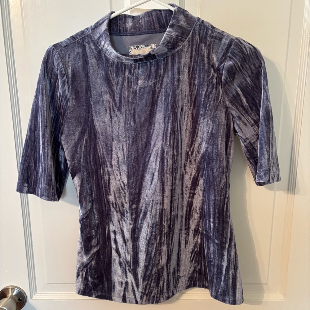 Purpley-Silver Velvet Top!